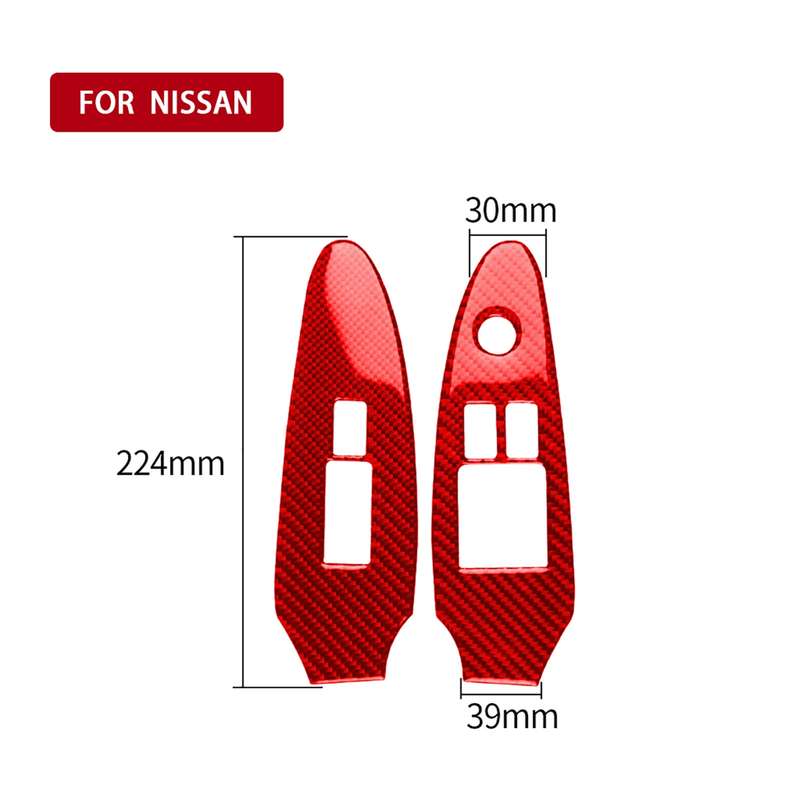 2 in 1 Car Carbon Fiber Window Lift Panel Decorative Sticker for Nissan 370Z / Z34 2009-, Right Driv