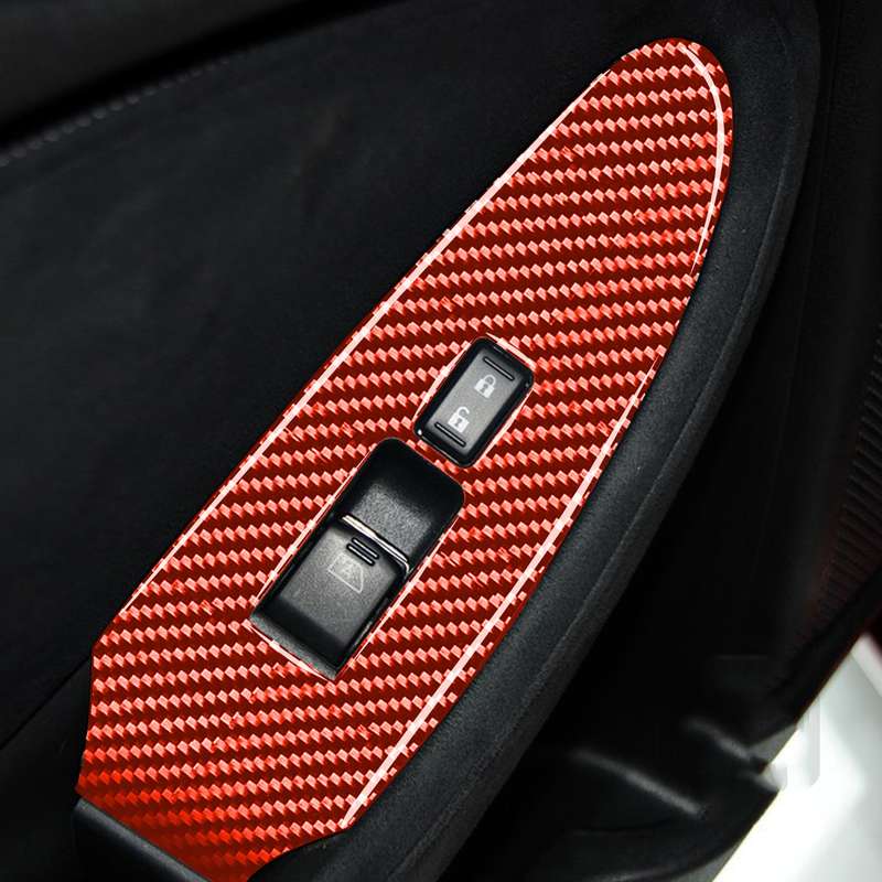 2 in 1 Car Carbon Fiber Window Lift Panel Decorative Sticker for Nissan 370Z / Z34 2009-, Right Driv