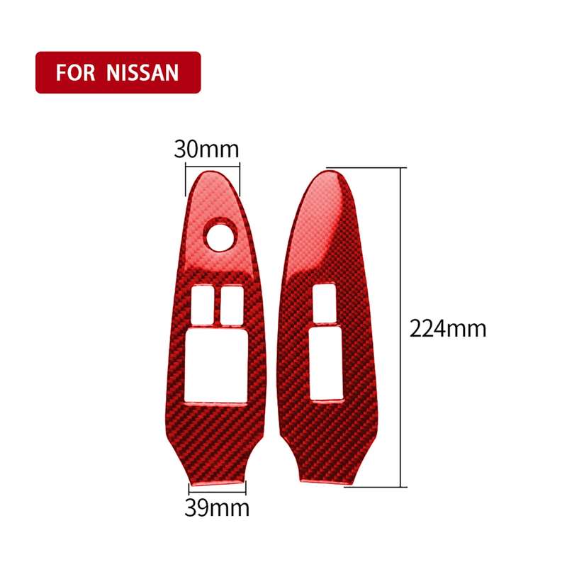 2 in 1 Car Carbon Fiber Window Lift Panel Decorative Sticker for Nissan 370Z / Z34 2009-, Left Drive