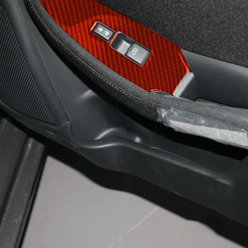 2 in 1 Car Carbon Fiber Window Lift Panel Decorative Sticker for Nissan 370Z / Z34 2009-, Left Drive