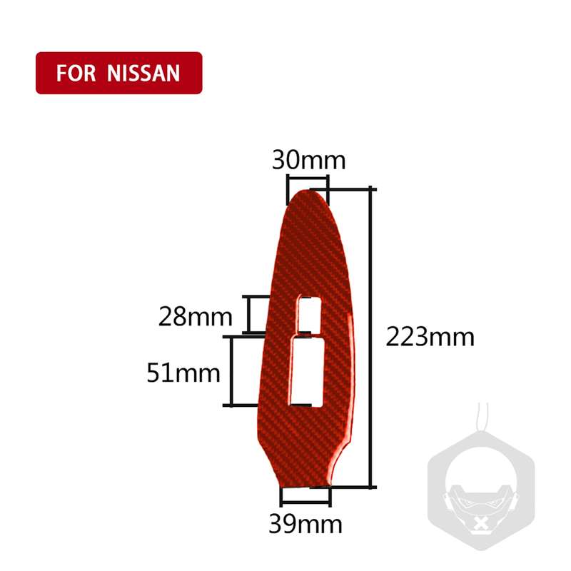 Car Carbon Fiber Vice Driving Side Door Lift Control Decorative Sticker for Nissan 370Z / Z34 2009-,