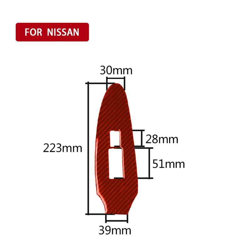Car Carbon Fiber Vice Driving Side Door Lift Control Decorative Sticker for Nissan 370Z / Z34 2009-,