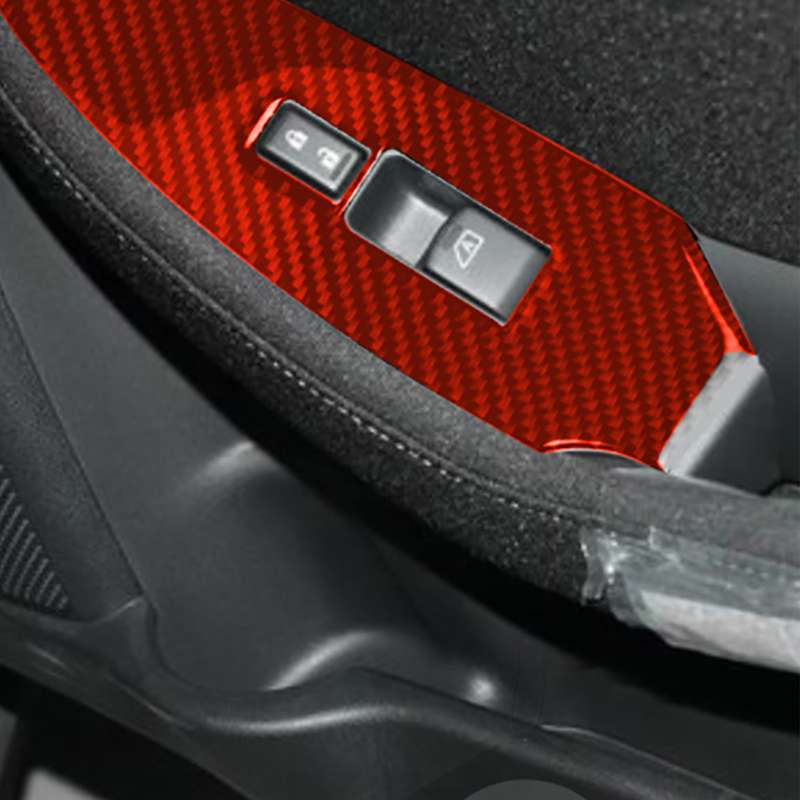Car Carbon Fiber Vice Driving Side Door Lift Control Decorative Sticker for Nissan 370Z / Z34 2009-,