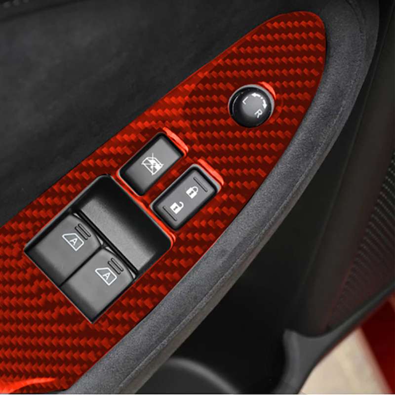 Car Carbon Fiber Main Driving Side Door Lift Control Decorative Sticker for Nissan 370Z / Z34 2009-,