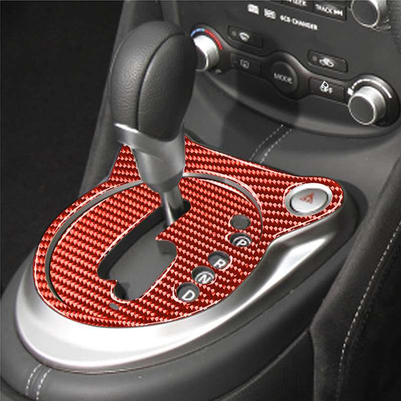 2 in 1 Car Carbon Fiber Automatic Gear Shifting Transmission Panel Decorative Sticker for Nissan 370