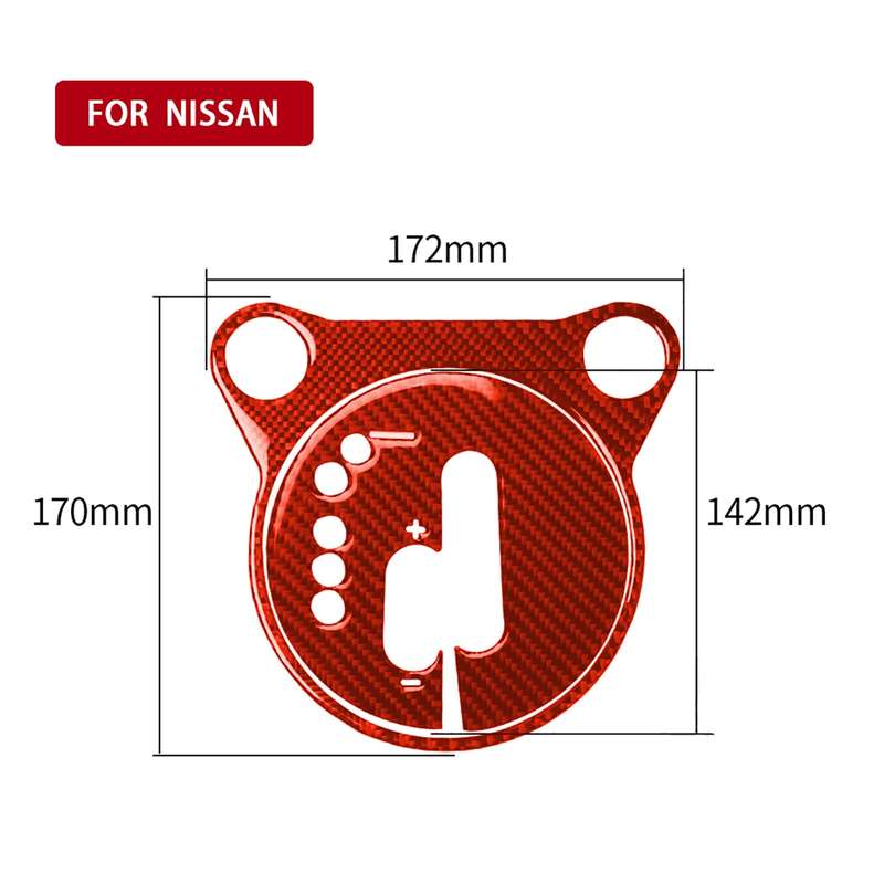 2 in 1 Car Carbon Fiber Automatic Gear Shifting Transmission Panel Decorative Sticker for Nissan 370