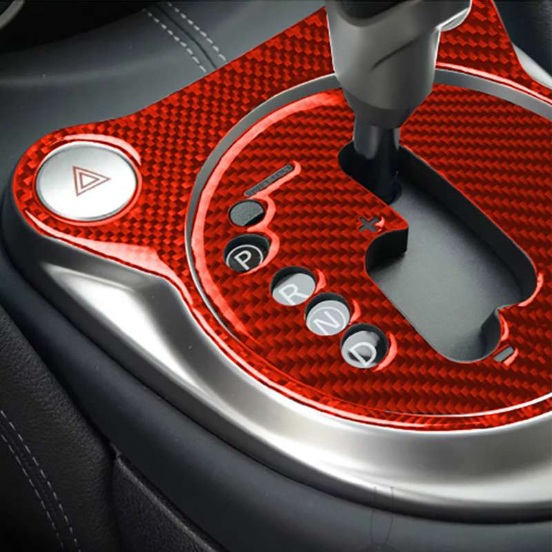 2 in 1 Car Carbon Fiber Automatic Gear Shifting Transmission Panel Decorative Sticker for Nissan 370