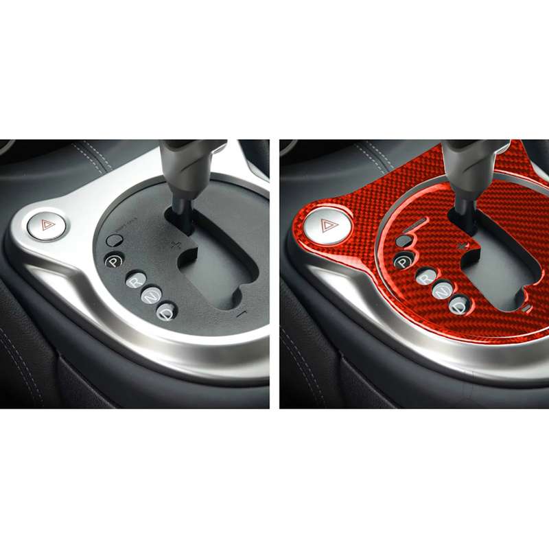 2 in 1 Car Carbon Fiber Automatic Gear Shifting Transmission Panel Decorative Sticker for Nissan 370