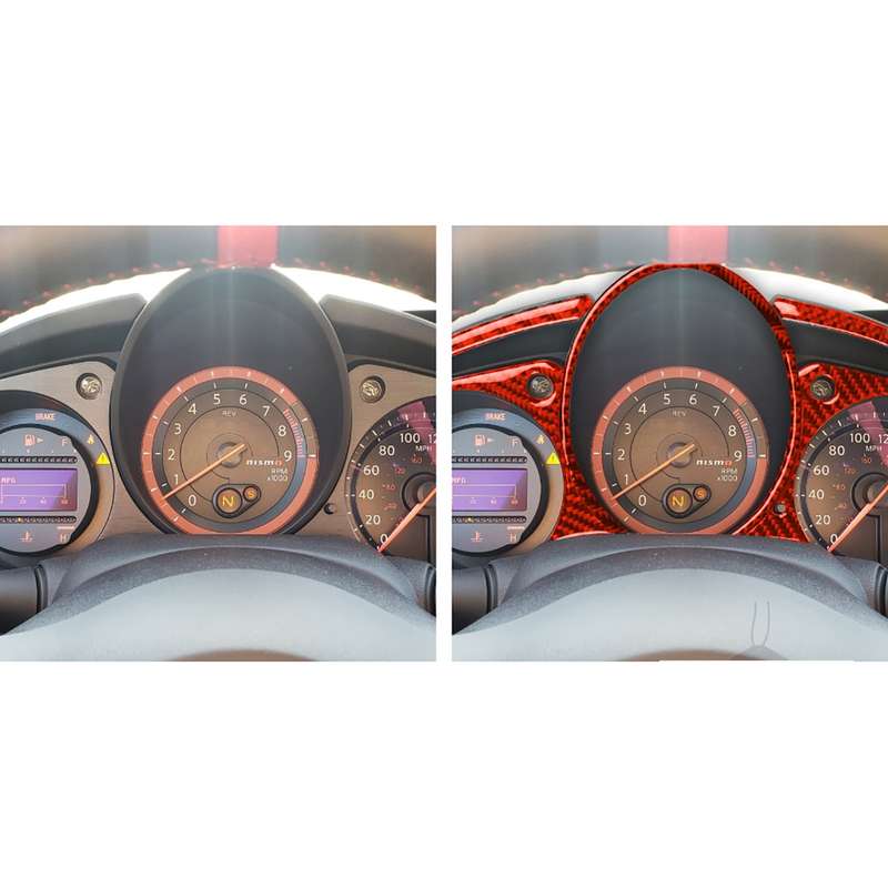 5 in 1 Car Carbon Fiber Speed Dashboard Decorative Sticker for Nissan 370Z / Z34 2009-, Left and Rig