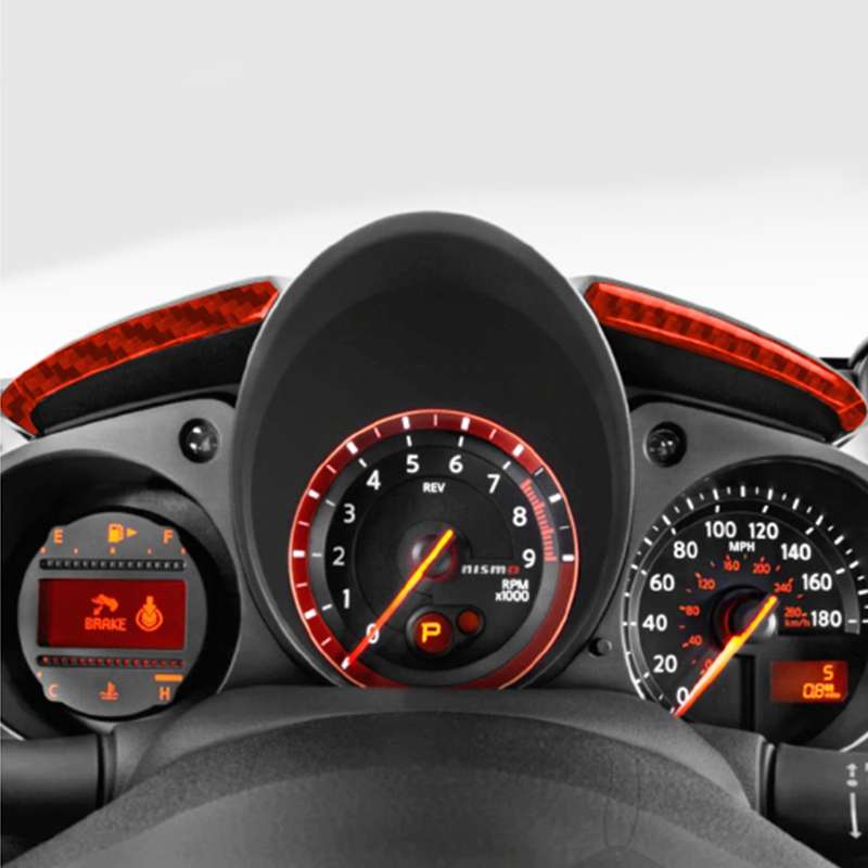 Car Carbon Fiber Speed Dashboard Decorative Strip for Nissan 370Z / Z34 2009-, Left and Right Drive