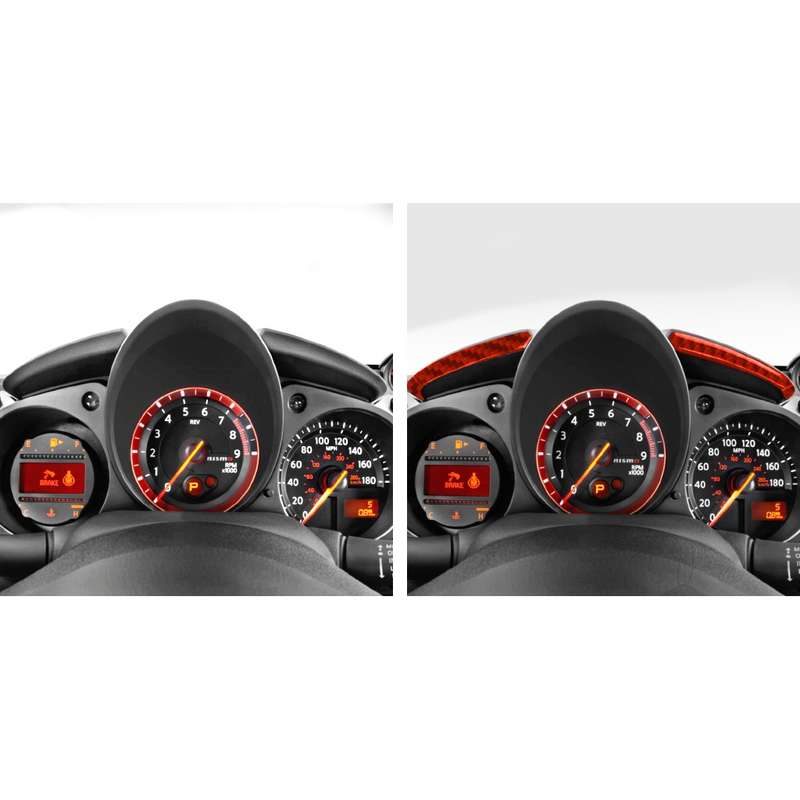 Car Carbon Fiber Speed Dashboard Decorative Strip for Nissan 370Z / Z34 2009-, Left and Right Drive