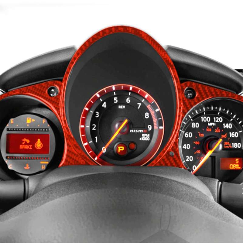 Car Carbon Fiber Speed Dashboard Decorative Sticker for Nissan 370Z / Z34 2009-, Left and Right Driv
