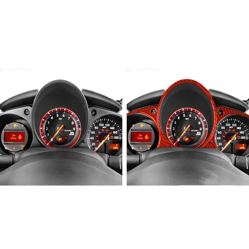 Car Carbon Fiber Speed Dashboard Decorative Sticker for Nissan 370Z / Z34 2009-, Left and Right Driv