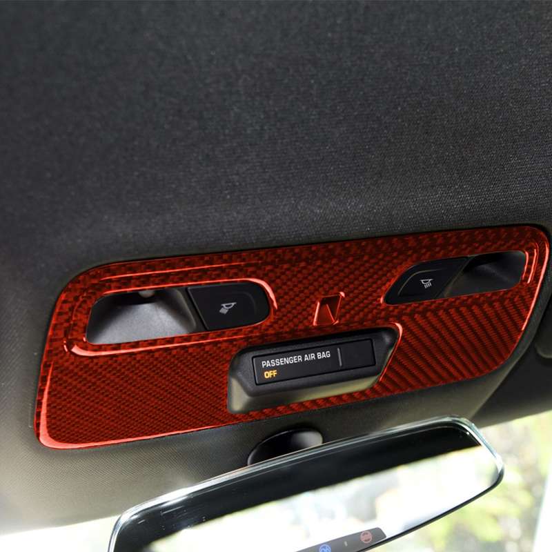 Car Carbon Fiber Dome Light Panel Decorative Sticker for Chevrolet Camaro 2016, Left and Right Drive