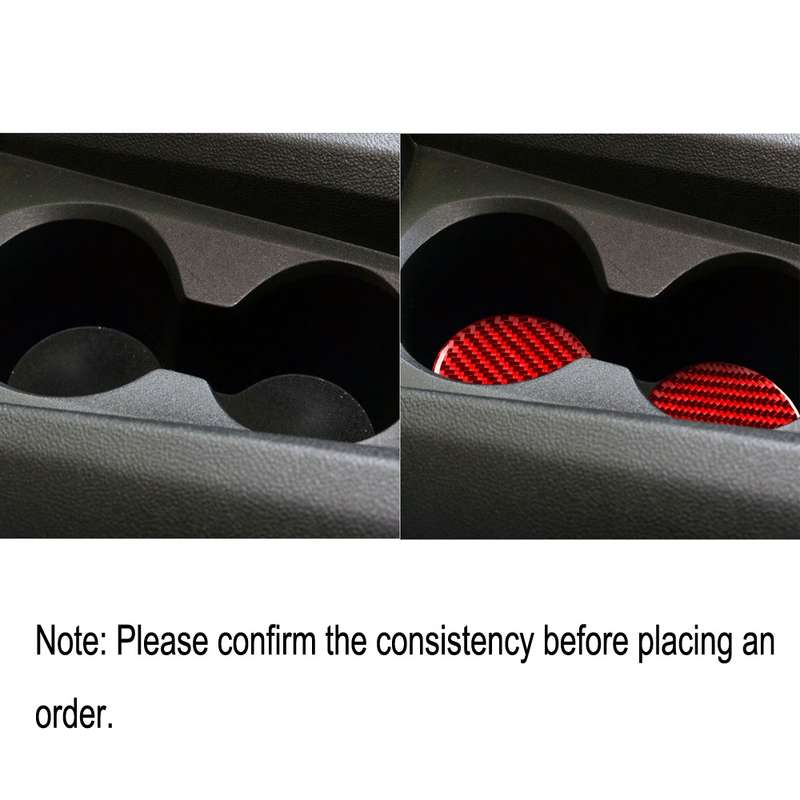 Car Carbon Fiber Water Cup Holder Mat Decorative Sticker for Chevrolet Camaro 2016-2019, Left and Ri