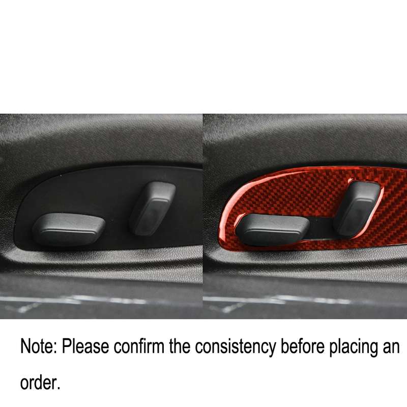 Car Carbon Fiber Seat Adjustment Panel Decorative Sticker for Chevrolet Camaro 2017-2019, Left and R