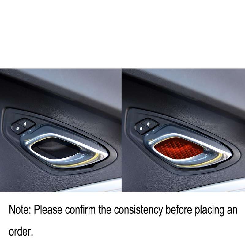 Car Carbon Fiber Inside Door Bowl Decorative Sticker for Chevrolet Camaro 2017-2019, Left and Right