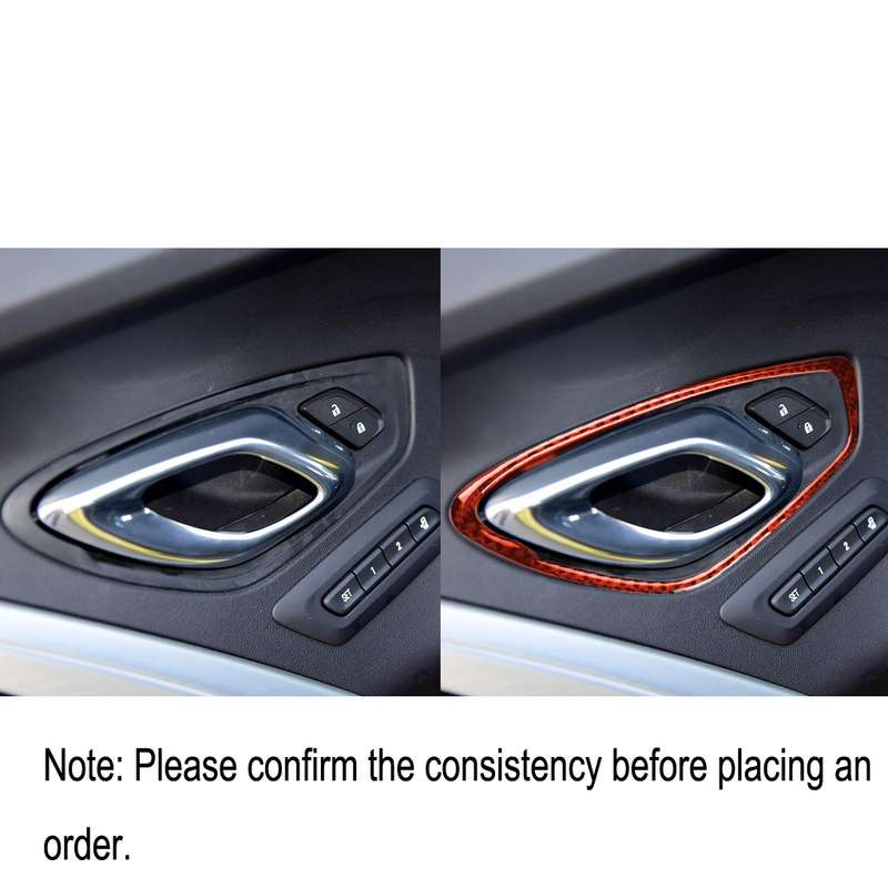 Car Carbon Fiber Inside Door Handle Decorative Sticker for Chevrolet Camaro 2017-2019, Left and Righ