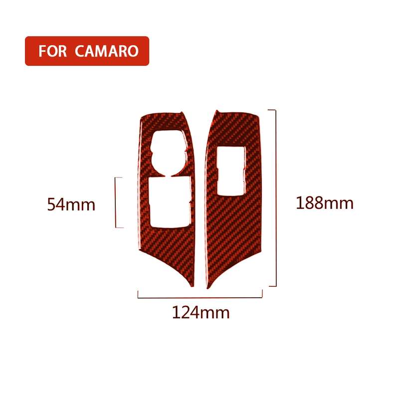 Car Carbon Fiber Window Lift Panel Decorative Sticker for Chevrolet Camaro 2017-2019, Left Drive (Re