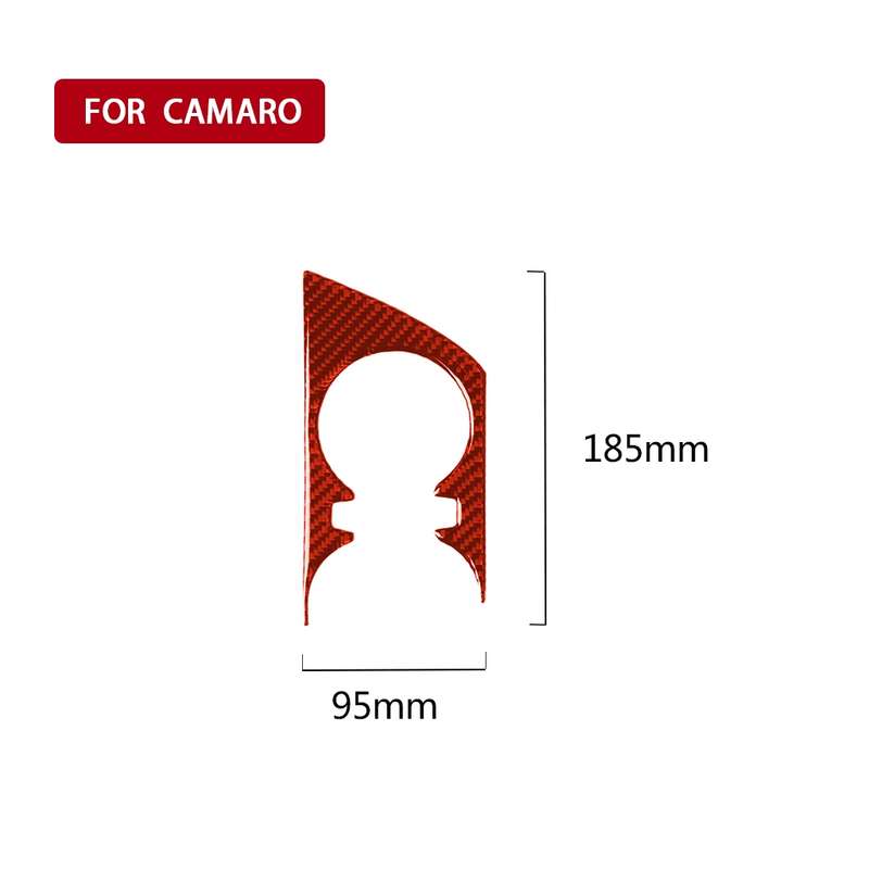 Car Carbon Fiber Water Cup Holder Panel Decorative Sticker for Chevrolet Camaro 2017-2019, Left Driv