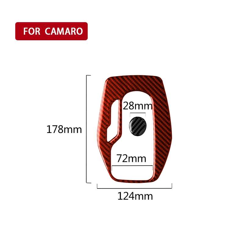 Car Carbon Fiber Gear Frame Decorative Sticker for Chevrolet Camaro 2017-2019, Left Drive (Red)