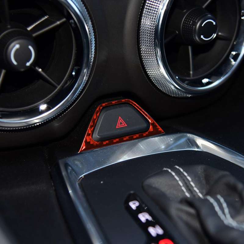 Car Carbon Fiber Warning Light Decorative Sticker for Chevrolet Camaro 2017-2019, Left and Right Dri