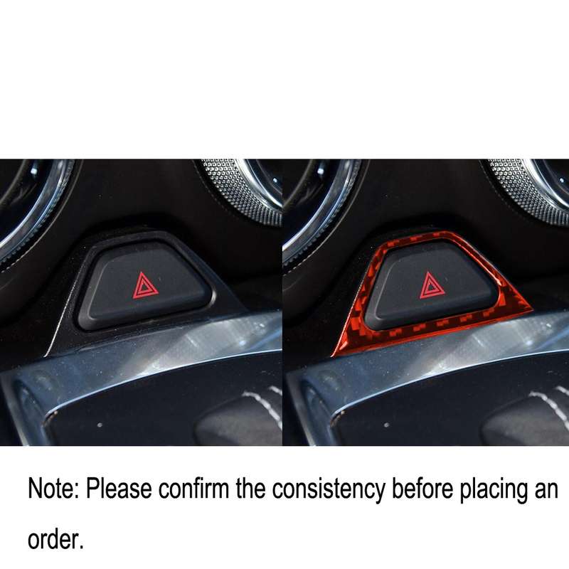 Car Carbon Fiber Warning Light Decorative Sticker for Chevrolet Camaro 2017-2019, Left and Right Dri