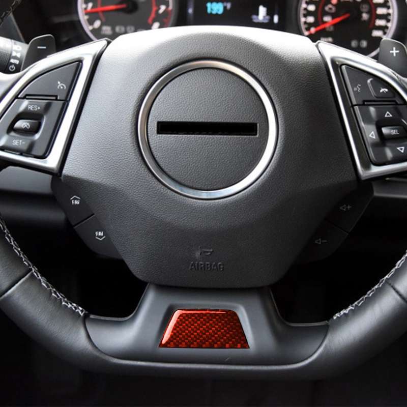 Car Carbon Fiber Below Steering Wheel Decorative Sticker for Chevrolet Camaro 2017-2019, Left and Ri