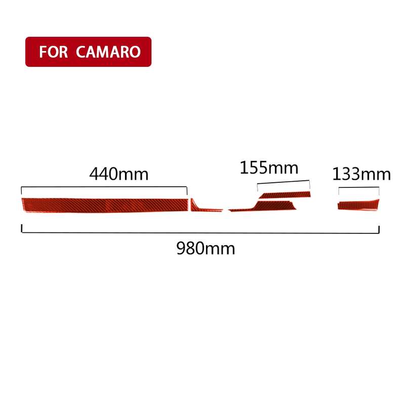 Car Carbon Fiber Center Control Decorative Sticker for Chevrolet Camaro 2017-2019, Right Drive (Red)
