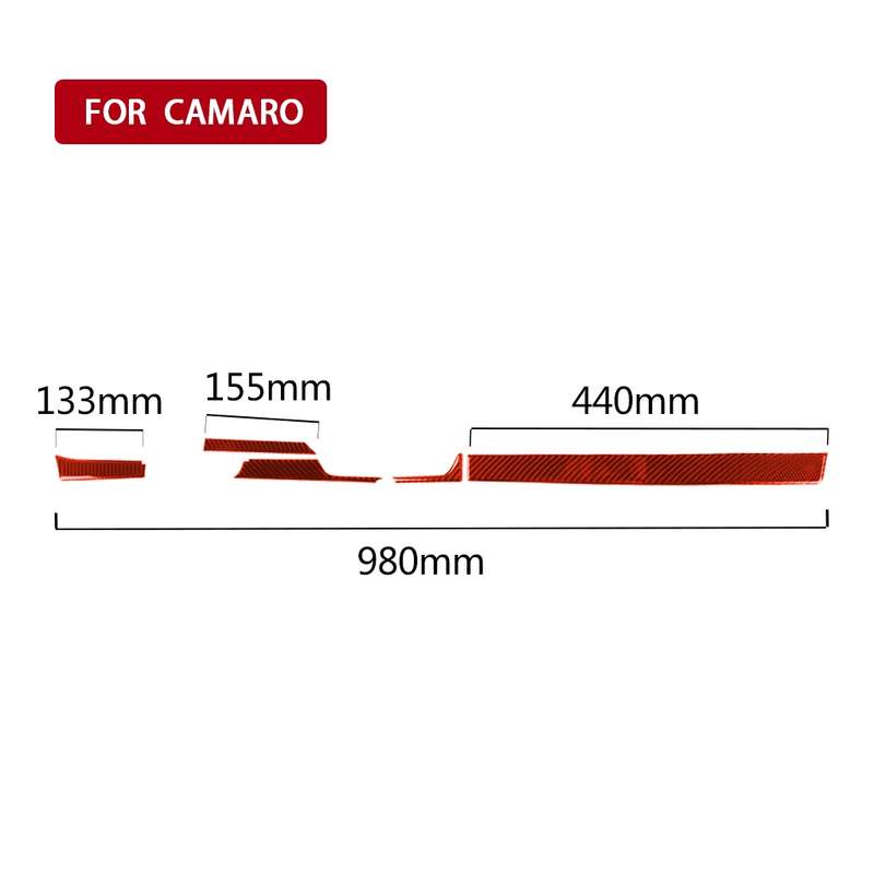 Car Carbon Fiber Center Control Decorative Sticker for Chevrolet Camaro 2017-2019, Left Drive (Red)