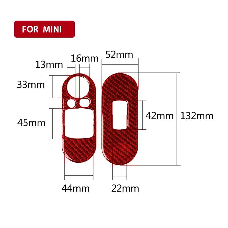 Car Carbon Fiber Lifting Panel Decorative Sticker for BMW Mini F56, Left Drive (Red)