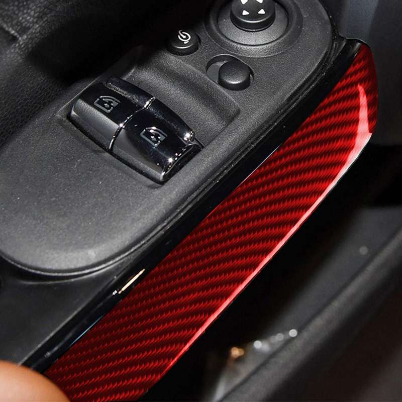 Car Carbon Fiber Door Handle Cover Decorative Sticker for BMW Mini F56, Left and Right Drive Univers