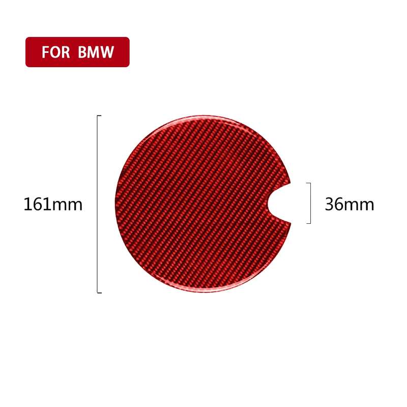 Car Carbon Fiber Fuel Tank Cap Decorative Sticker for BMW Mini, Left and Right Drive Universal (Red)