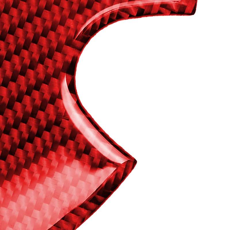 Car Carbon Fiber Fuel Tank Cap Decorative Sticker for BMW Mini, Left and Right Drive Universal (Red)