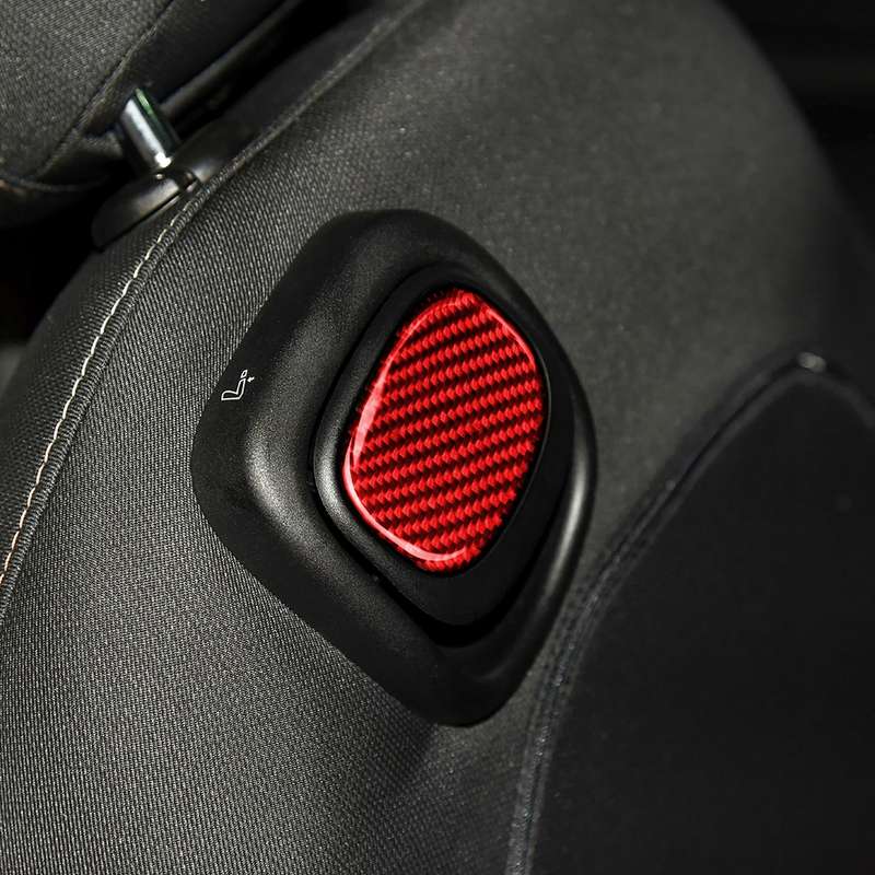 Car Carbon Fiber Seat Back Handle Decorative Sticker for BMW Mini One Cooper F55 F56, Left and Right