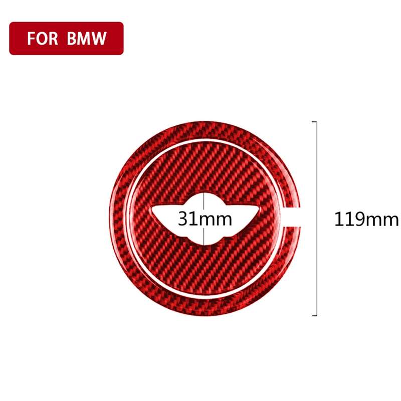 2 in 1 Car Carbon Fiber Steering Wheel Decorative Sticker for BMW Mini R55 R56 Countryman R60 Pacema