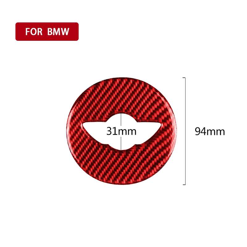 Car Carbon Fiber Steering Wheel Logo Decorative Sticker for BMW Mini R55 R56 Countryman R60 Paceman