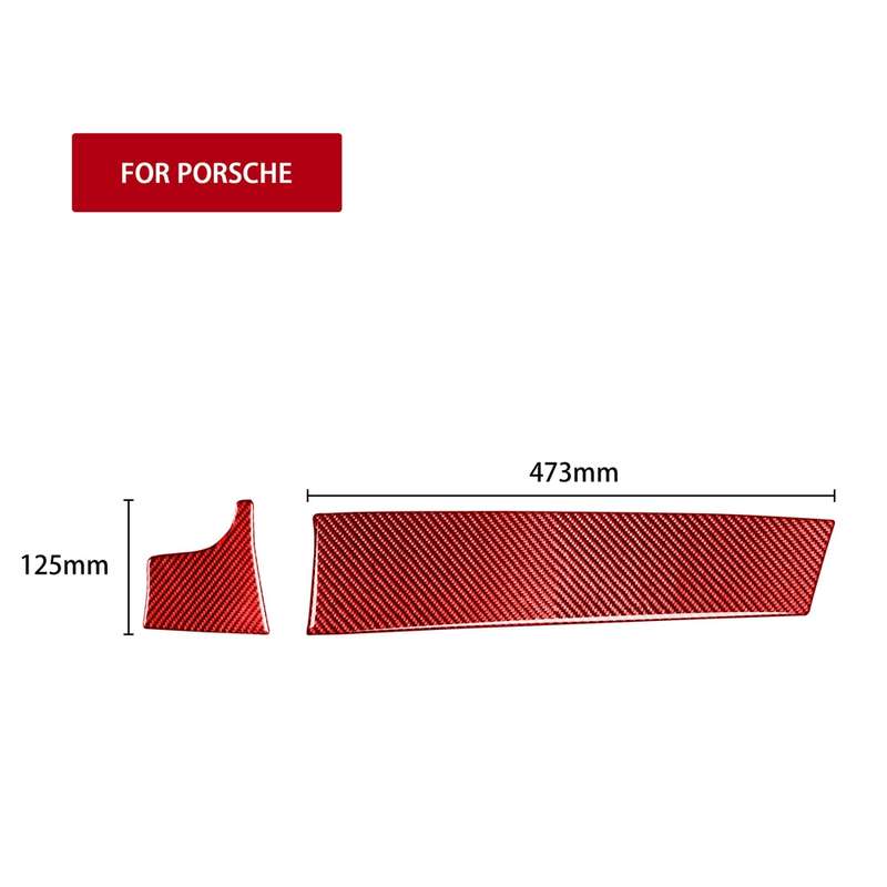 Car Carbon Fiber Central Control Instrument Decorative Sticker for Porsche Panamera, Left Drive (Red