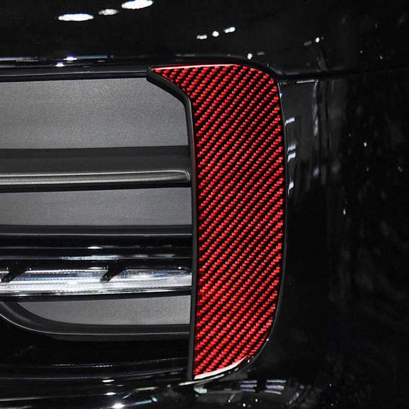 Car Carbon Fiber Daytime Running Light Decorative Sticker for Porsche Macan 2018-2021, Left and Righ