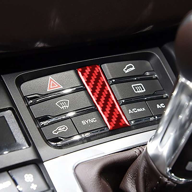 Car Carbon Fiber Gear Button Decorative Sticker for Porsche Macan 2014-2021, Left and Right Drive Un