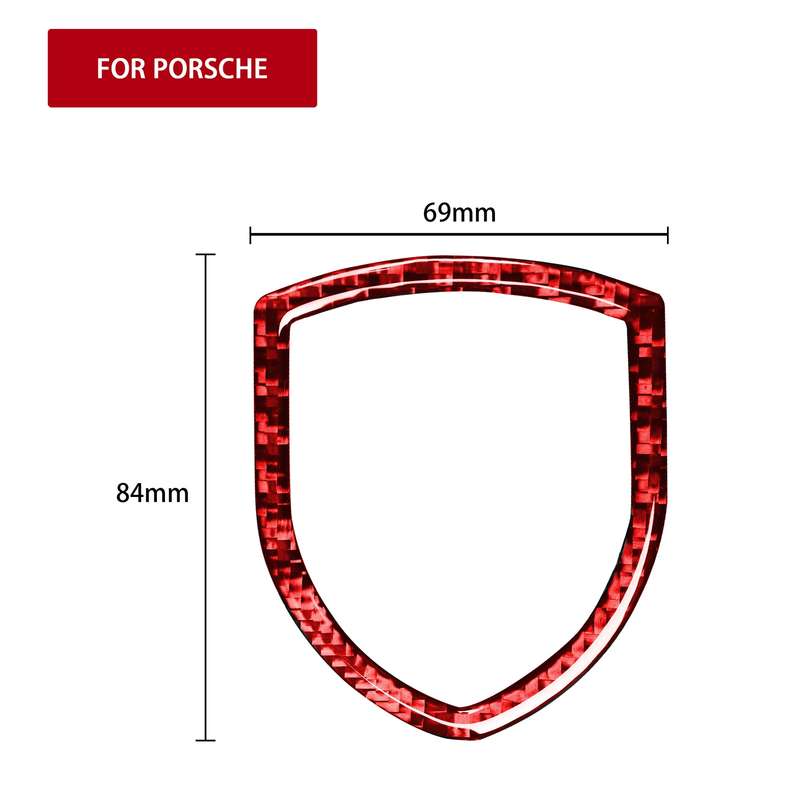 Car Carbon Fiber Steering Wheel Logo Decorative Sticker for Porsche Macan 2014-2021, Left and Right