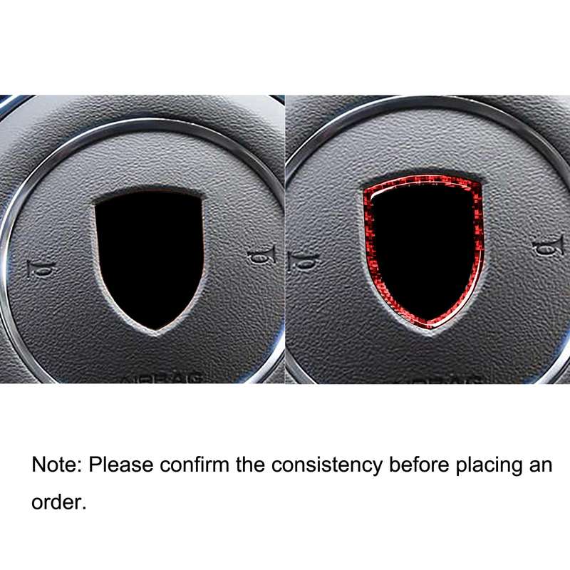 Car Carbon Fiber Steering Wheel Logo Decorative Sticker for Porsche Macan 2014-2021, Left and Right