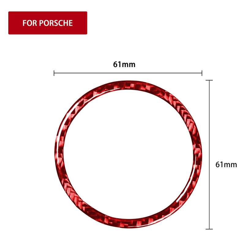 Car Carbon Fiber Stopwatch Ring Decorative Sticker for Porsche Macan 2014-2021, Left and Right Drive