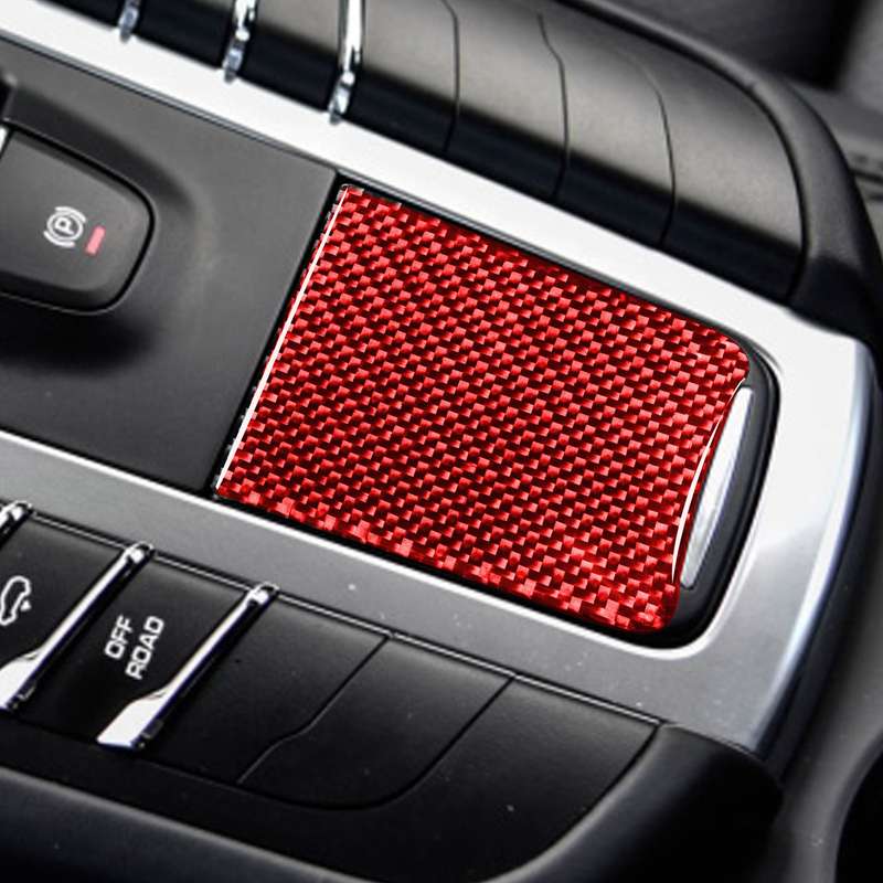 Car Carbon Fiber Battery Cover Decorative Sticker for Porsche Macan 2014-2021, Left and Right Drive