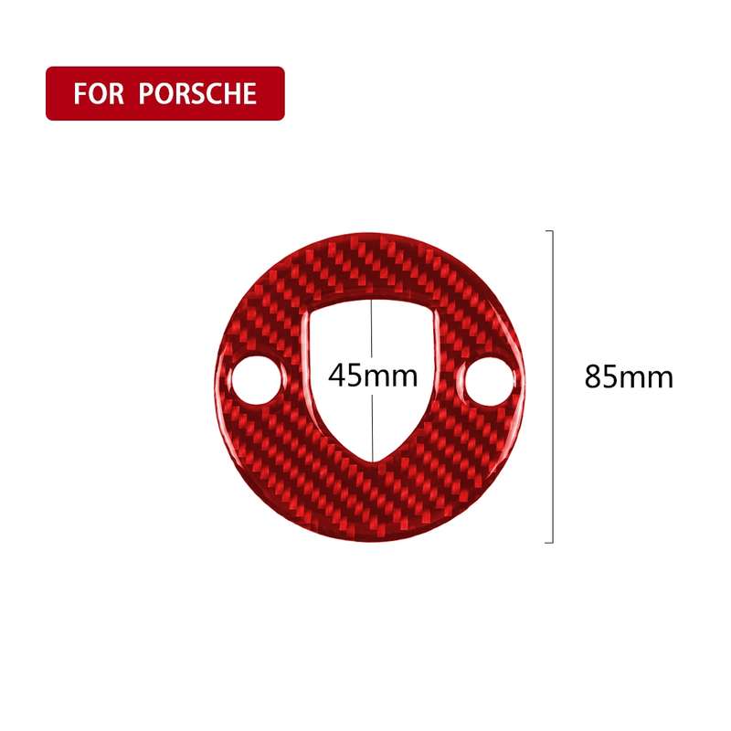 Car Carbon Fiber Steering Wheel Decorative Sticker for Porsche Macan 2014-2021, Left and Right Drive