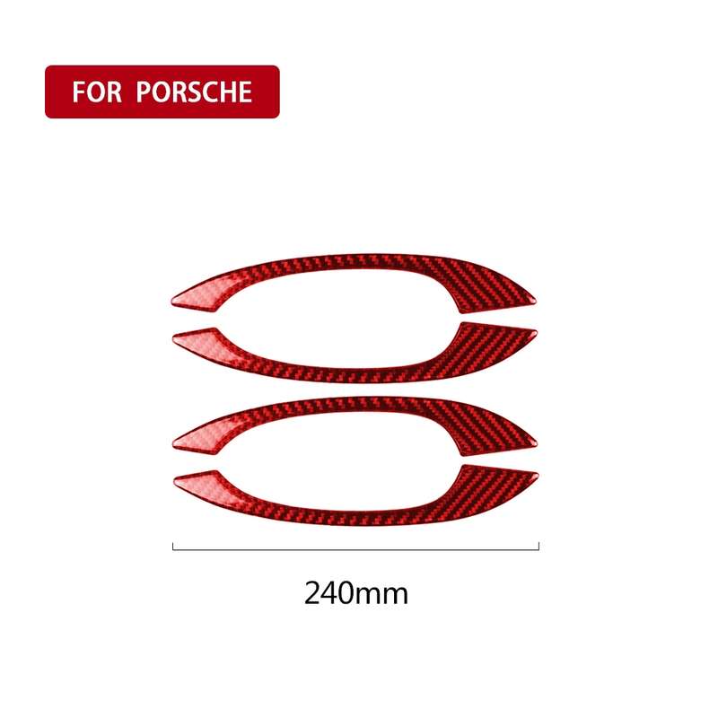 Car Carbon Fiber Outside Door Handle Decorative Sticker for Porsche Macan 2014-2021, Left and Right
