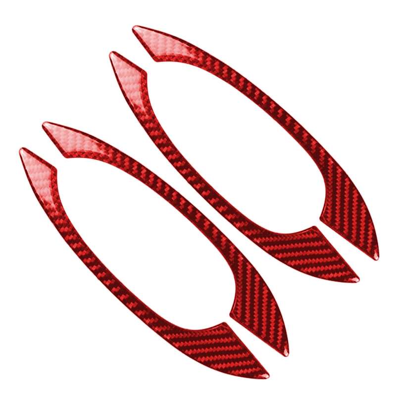 Car Carbon Fiber Outside Door Handle Decorative Sticker for Porsche Macan 2014-2021, Left and Right