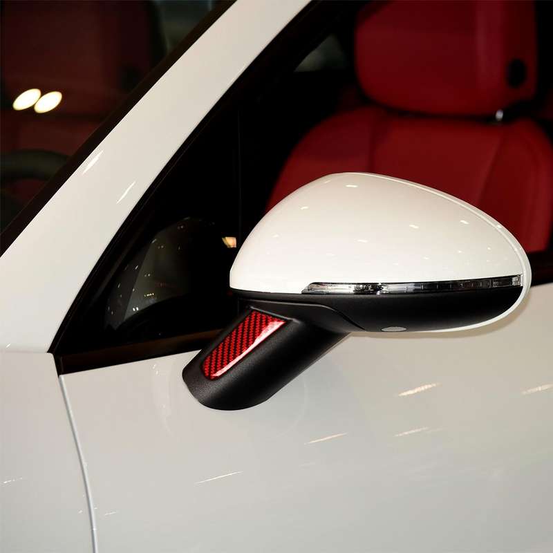 Car Carbon Fiber Rearview Mirror Decorative Sticker for Porsche Macan 2014-2021, Left and Right Driv