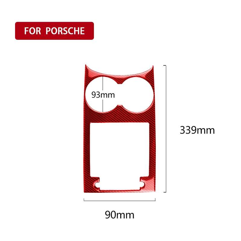 Car Carbon Fiber Water Cup Holder Panel Decorative Sticker for Porsche Macan 2014-2021, Left and Rig