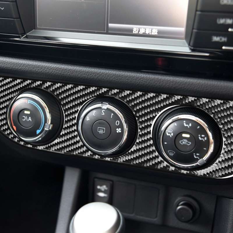 Car Carbon Fiber Air Conditioning Switch Panel Decorative Sticker for Toyota Corolla / Levin 2014-20